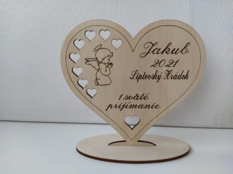 Drevené srdiečko 1. sväté prijímanie