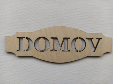 Drevená tabuľka Domov