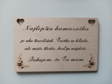 tabuľka kamarátke