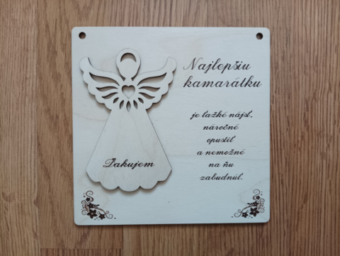 Drevená tabuľka - Poďakovanie Kamarátke
