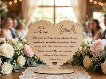 Drevené srdiečko ako poďakovanie rodičom