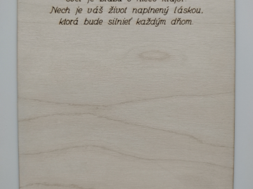 drevená tabuľka